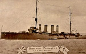 HMS Dartmouth Ship Royal Navy Vintage RPPC Postcard 1914