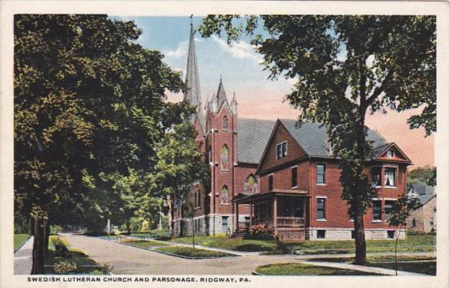 Pennsylvania Ridgway Swedish Lutheran Church and Parsonage Curteich