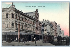 Melbourne Australia Postcard Elizabeth Street c1910 Antique Unposted