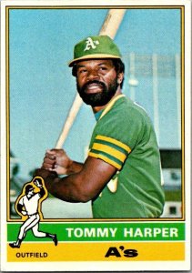 1976 Topps Baseball Card Tommy Harper Oakland Athletics sk13383