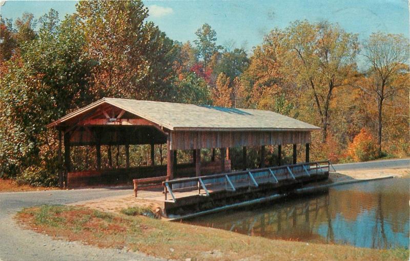 Covered Bridge David Crockett State Park Lawrenceburg Tennessee TN 1966 Postcard