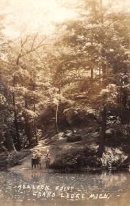 Grand Ledge Michigan Hemlock Point Real Photo Antique Postcard K78796