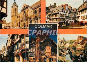 Modern Postcard Colmar (Haut Rhin) Alsace France Colors and Light of the Cath...