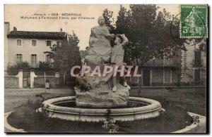 Bedarieux - Monument has Ferdinand Fabre by Villeneuve - Old Postcard