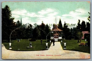 Postcard Oshawa Ontario c1908 The Park CDS Duplex Bowmanville ONT Nerlich & Co.