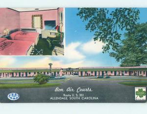 Pre-1980 MOTEL SCENE Allendale South Carolina SC hk1784