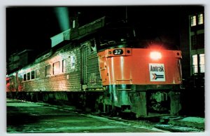 Railroad Postcard Train Railway Locomotive 27 Amtrak Bay State Meriden CT Chrome