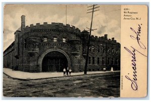 1907 4th Regiment Armory Building Jersey City New Jersey NJ Antique Postcard 