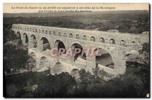 Old Postcard The Pont Du Gard in profile