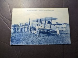 Mint France Aviation RPPC Postcard The First Plane Comes to Port Gentil