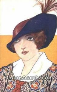 Schaupp 1915 internal tear in woman's right collar, minor corner wear, postal...