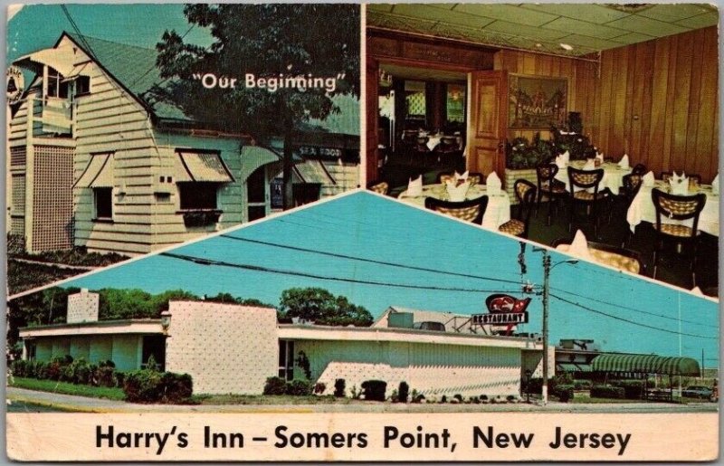 Vintage SOMERS POINT, New Jersey Postcard HARRY'S INN restaurant
