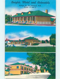 Pre-1980 MOTEL SCENE Saint-Leonard - Near Edmundston New Brunswick NB AD9598