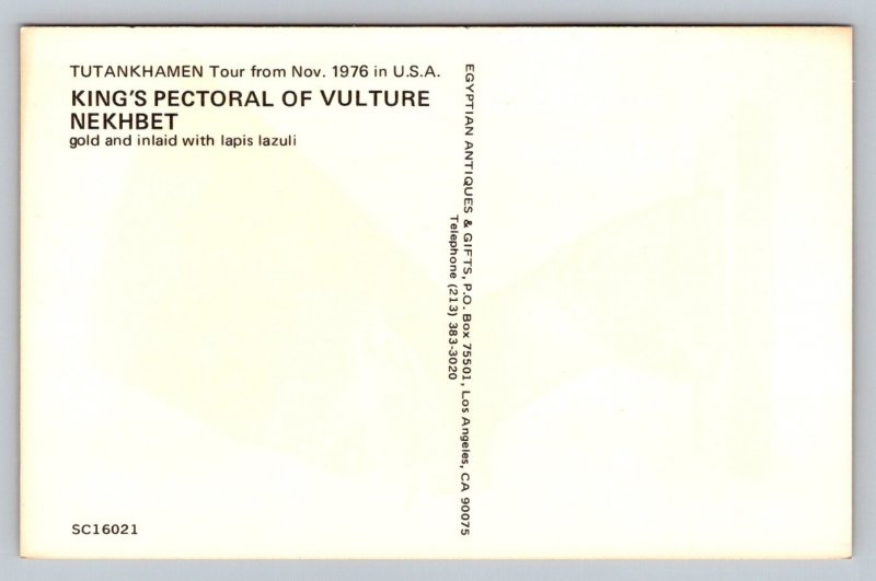 King's Pectoral of Vulture Nekhbet  Egypt   Postcard