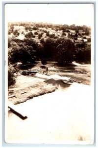 1945 Aerial View Kiwanis Park Blind Correspondence Hinton OK RPPC Photo Postcard