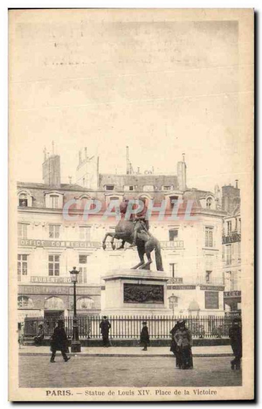 Paris Old Postcard Statue of Louis XIV Victory Square