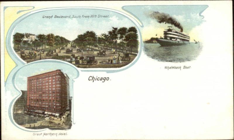 Chicago IL Multi-View c1900 Private Mailing Card #4 EXC COND