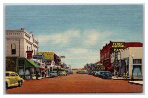 Main Street View Las Cruces New Mexico NM UNP Unused Linen Postcard V13