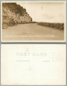 ADIRONDACKS N.Y. WHITEFACE HIGHWAY CAR PARKING VINTAGE REAL PHOTO POSTCARD RPPC