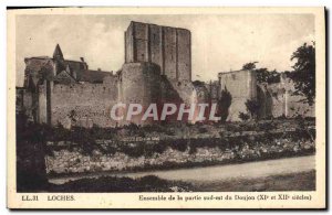 Postcard Old Chateau Loches Set the southern part of the dungeon