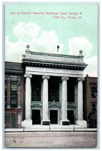 c1910 One Peoria's Beautiful Buildings Dime Savings Peoria Illinois IL Postcard