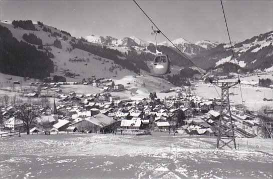 Switzerland Berne Zweisimmen Gondelbahn Zweisimmen Rinderberg Real Photo