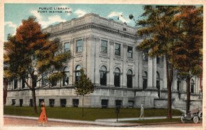 Vintage Postcard 1917 Public Library Building Books Resources Fort Wayne Indiana