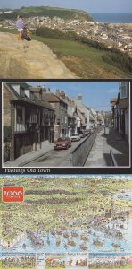Hastings 1066 Old Town Battle Map 3x Sussex Postcard s