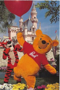 Pooh Bear and Tigger in Disneyland California in front of Sleeping Beauty Castle