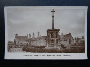 Herefordshire HEREFORD Coningsby Hospital & Memorial - Old RP Postcard