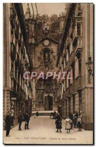 Postcard Old San Sebastian Lglesia Sants Maria