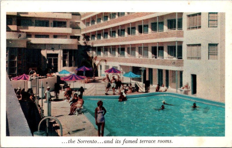 Florida Miami Beach Sorrento Hotel Terrace Rooms & Swimming Pool 1956