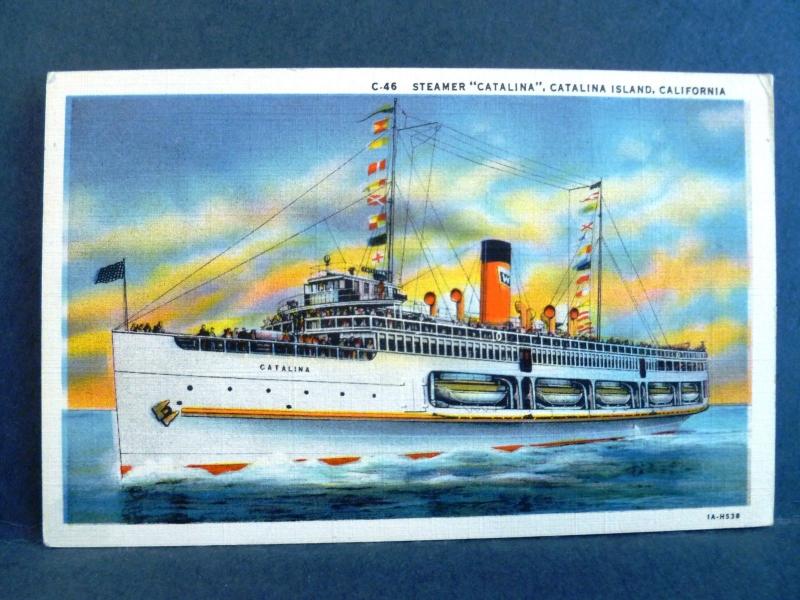 Postcard CA Catalina Islands Steamer Catalina 1930's Linen