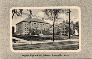 Vtg 1910s English High & Latin Schools Somerville Massachusetts MA Postcard