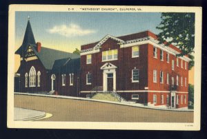 Culpeper, Virginia/VA Postcard, View Of Methodist Church, 1947!