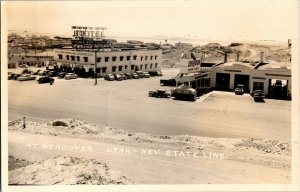 RPPC Chevron Station, Hotel Wendover UT NV State LIne Vintage Postage H71