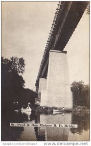 The St Paul and Des Moines Railroad Bridge Minnesota 1910 Real Photo