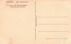 Vintage Postcard 1920s Champs-Elysees Avenue Highway Paris France Artwork Yvon