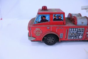 Fire Truck Vintage Metal Selling for Parts or Repair Non Working 13 1/2 Long