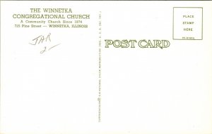 Winnetka Congregational Church Illinois IL Postcard VTG UNP Curteich Vintage 