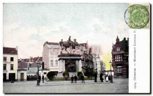 Postcard Ancient Monument Belgium Ostend Leopold 1