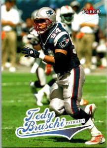 2004 Fleer Football Card Tedy Bruschi New England Patriots sk9307