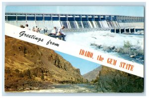 1958 Greetings From Idaho ID, The Gem State Pocatello Postcard