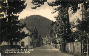 Germany Luftkurort Friedrichroda Blick durch die Schweizer strasse street