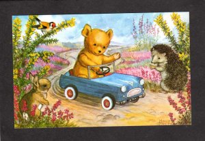 Fantasy Molly Brett Teddy in His Car Bear  Medici Society Animals P...