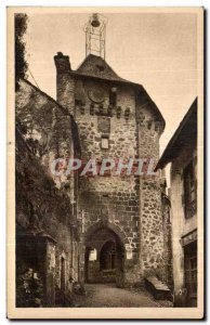 Old Postcard Salers (Cantal) The Belfry