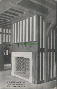 Hampshire Postcard - A Fireplace at Tudor House, Southampton    RS24890