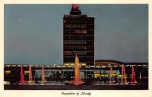 Queens New York International Airport~Fountain of Liberty @ Park~1958 Postcard