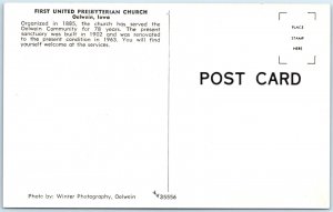 c1960s Oelwein, IA First United Presbyterian Church Interior Chapel Postcard A74