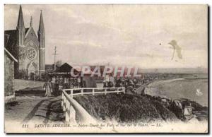 Old Postcard Sainte Adresse Our Lady of the Waves and view on the Harbor
